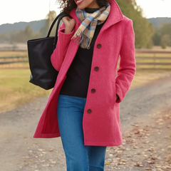 Mathilda | Langer Trenchcoat mit Knopfleiste in Rosa