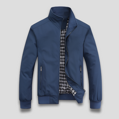 Mats | Herren leichte Reißverschlussjacke Stehkragen in Blau