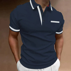 Mats | Herren Klassisches Freizeit Poloshirt in Dunkelblau