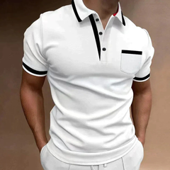 Mats | Herren Klassisches Freizeit Poloshirt in Weiß