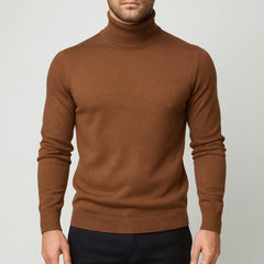 Matthias | Herren Klassischer Langärmliger Rollkragenpullover in Braun