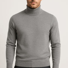 Matthias | Herren Klassischer Langärmliger Rollkragenpullover in Grau