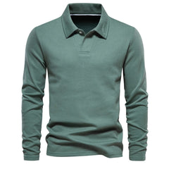 Matthias | Herren Langarm Poloshirt mit Polokragen in Grün