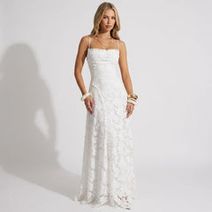 Miriam | Damen Festliches Elegantes Maxikleid in Weiß