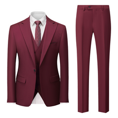 Maximilian | Herren Business Anzug Set in Dunkelrot
