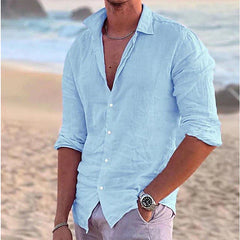 Zander | Herren Leinenhemd Hemd in Blau