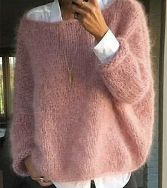 Melanie | Damen Kuscheliger Oversize Strickpullover in Rosa