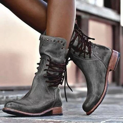 Melanie | Damen Niedrigem Blockabsatz Orthopädische Stiefel in Grau