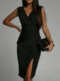 Keely | Drapiert Abendkleid in Schwarz