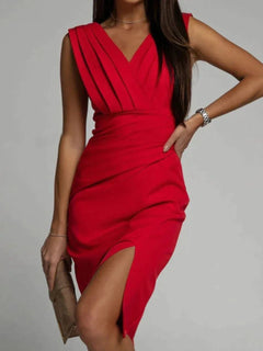 Keely | Drapiert Abendkleid in Rot