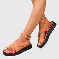 Melinda | Damen Verstellbare Riemchen Sandalen in Orange