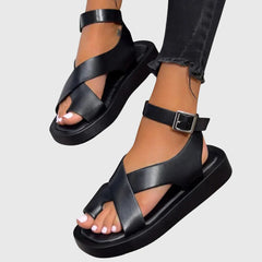 Melinda | Damen Verstellbare Riemchen Sandalen in Schwarz