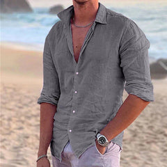 Zander | Herren Leinenhemd Hemd in Grau
