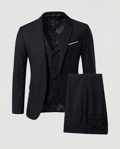 Michael | Herren Eleganter Slim-Fit Anzug in Schwarz