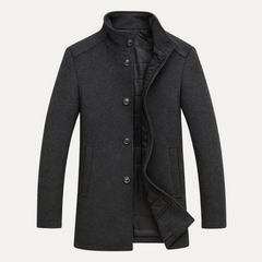 Michael | Herren Klassischer Gefütterter Trenchcoat in Schwarz