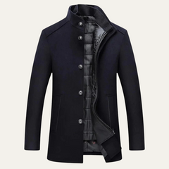 Michael | Herren Klassischer Gefütterter Trenchcoat in Blau