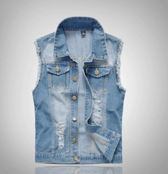 Milan | Herren Ärmellose Denim Weste in Hellblau