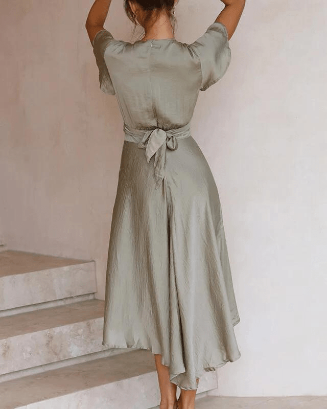 Knoten-Detail V-Ausschnitt Sommerkleid für Damen