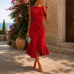 Mirela | Weites Midikleid für Hochzeiten in Hellgrün