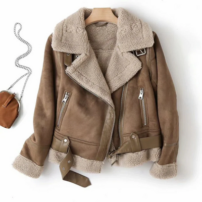Moderne warme Bikerjacke für Damen | Winter