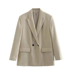 Moderner Oversize-Blazer für Damen | Lang in Beige