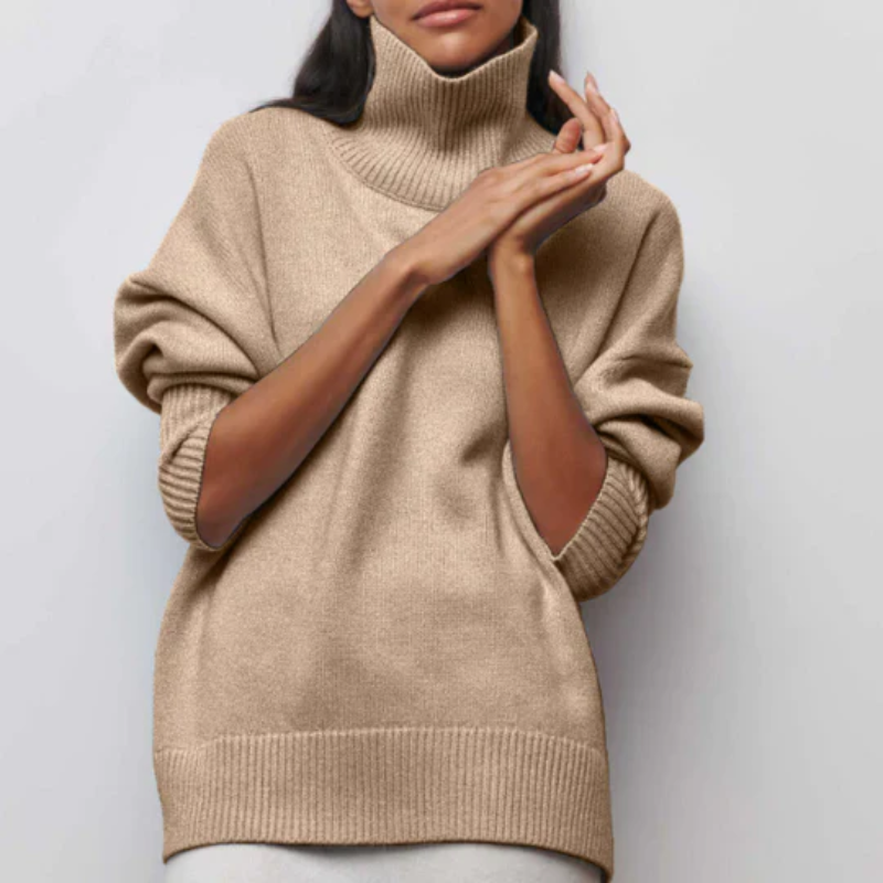 Moderner Pullover in Übergröß für Damen | Rollkragen