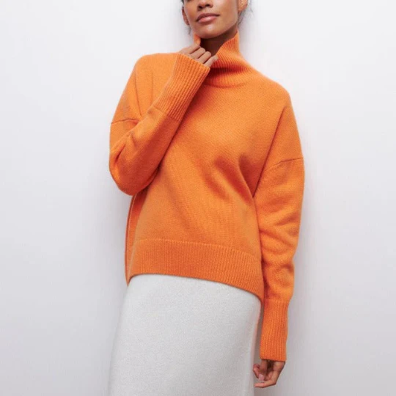 Moderner Pullover in Übergröß für Damen | Rollkragen