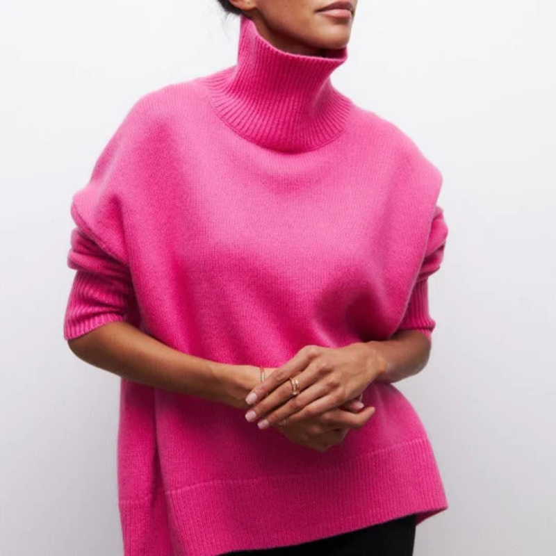 Moderner Pullover in Übergröß für Damen | Rollkragen