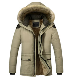 Lässiger Winterparka mit Kapuze - Caleb in Khaki