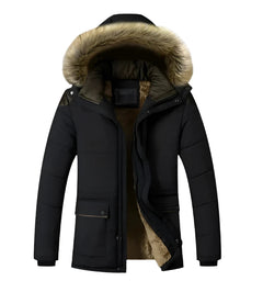 Lässiger Winterparka mit Kapuze - Caleb in Schwarz