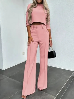 Modernes Oberteil-Set für Dame | Hose und oberteil in Rosa