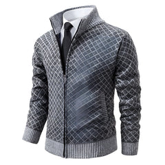 Modische Herren-Winterjacke mit Reißverschluss - Holger in Hellgrau