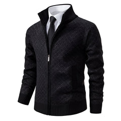 Modische Herren-Winterjacke mit Reißverschluss - Holger in Schwarz