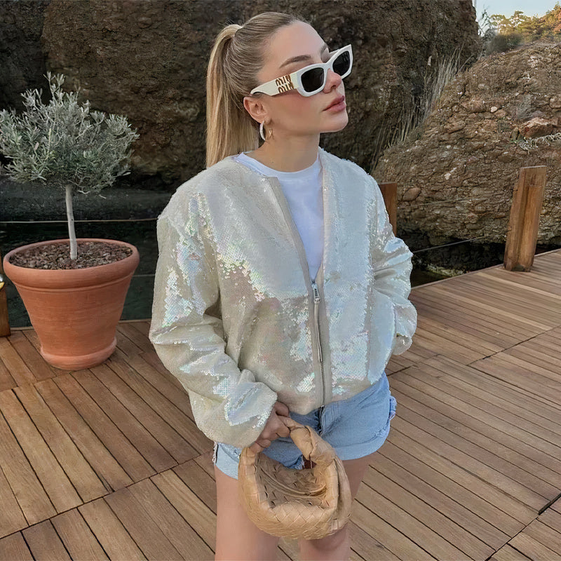 Modische Jacke mit Pailletten für Frauen - Melitta