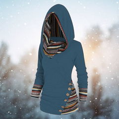 Modischer Kapuzenpullover für Frauen - Felicia in Blau