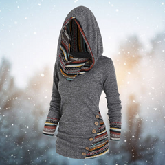 Modischer Kapuzenpullover für Frauen - Felicia in Grau
