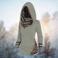 Modischer Kapuzenpullover für Frauen - Felicia in Grauer Stich