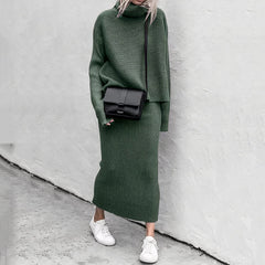 Modisches Pullover-Rock-Set für Frauen - Anita in Grün