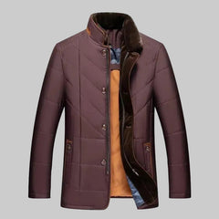 Moritz | Herren Luxuriöse Stehkragen Winterjacke in Rot