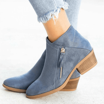 Wildleder-Stiefeletten mit Reißverschluss für Damen