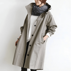 Amelia | Damen Wasserdichte Geknöpfter Trenchcoat Mantel in Khaki