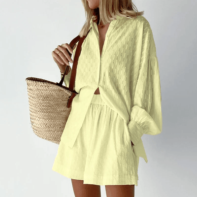 Hemd und Shorts Zweiteiliges Set für Damen