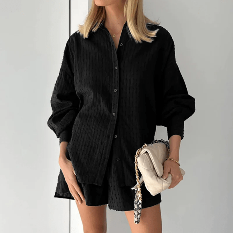 Hemd und Shorts Zweiteiliges Set für Damen