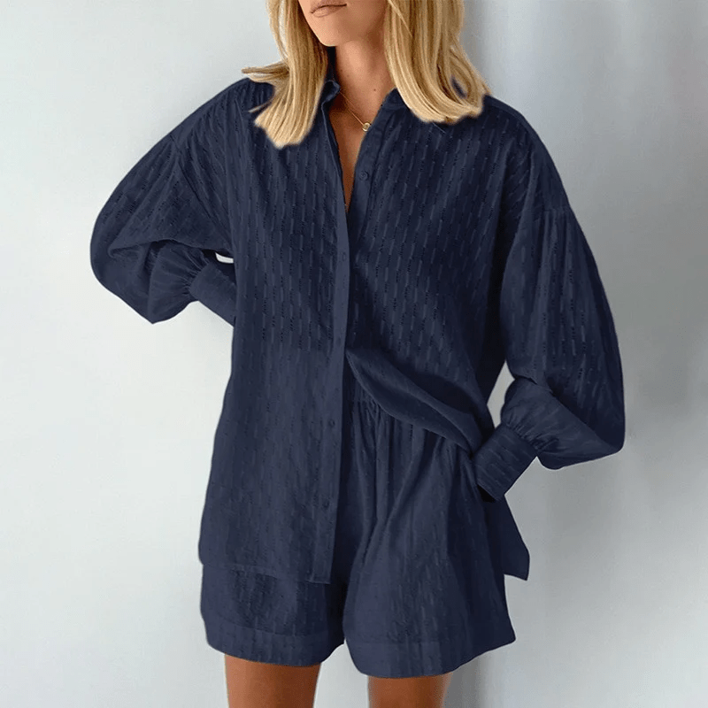 Hemd und Shorts Zweiteiliges Set für Damen