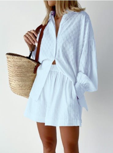 Hemd und Shorts Zweiteiliges Set für Damen