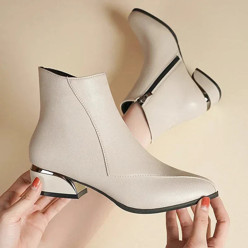 Spitzer Zehenpartie Stiefeletten für Damen