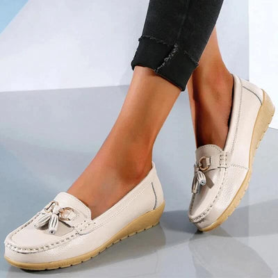 Vegane Lederloafer mit Quaste für Damen
