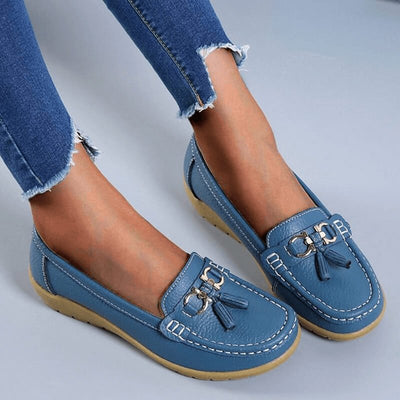 Vegane Lederloafer mit Quaste für Damen