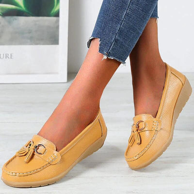 Vegane Lederloafer mit Quaste für Damen
