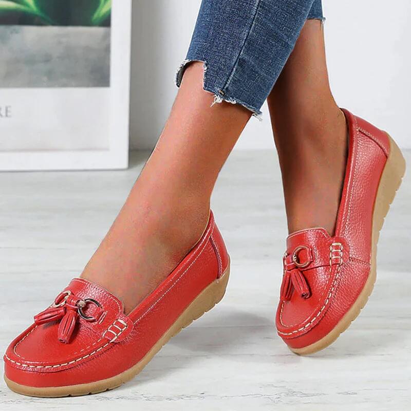 Vegane Lederloafer mit Quaste für Damen